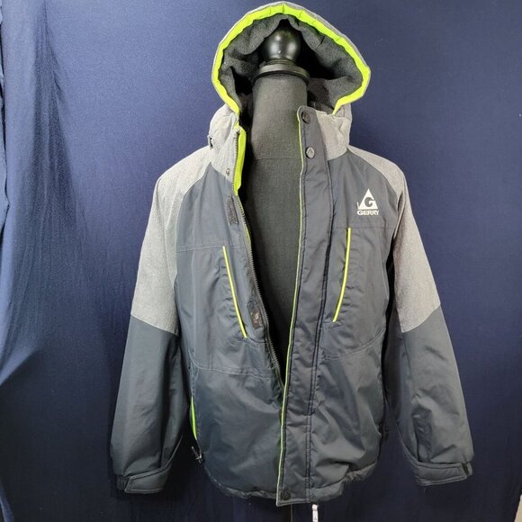 Gerry Boys Kids Youth Hooded Winter Jacket M 10/12 Grey Snow Skiing Snowboarding - Picture 1 of 11